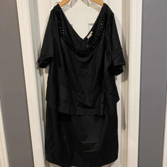 Eshakti Black Peplum Dress - Picture 1 of 3